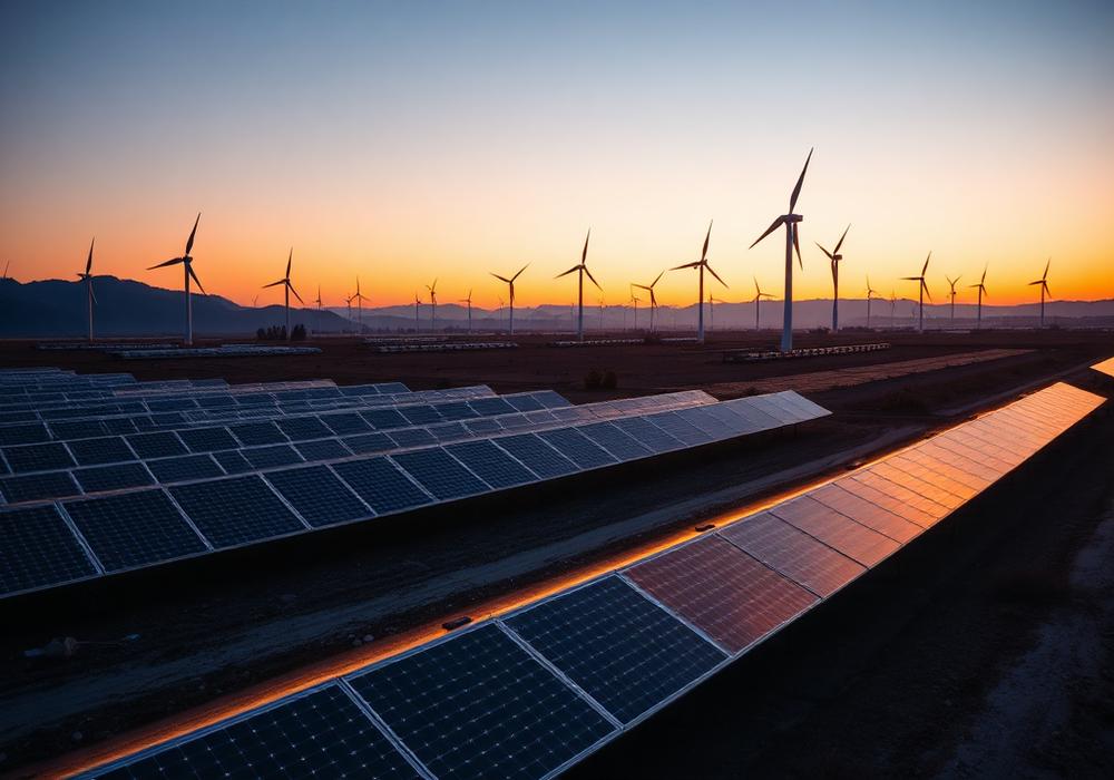Usina solar e parque eólico